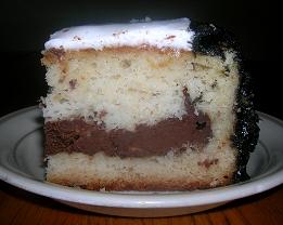 White Cake with Chocolate Cream-Cheese Tunnel